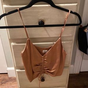 Aritzia wilfred silk cropped tank